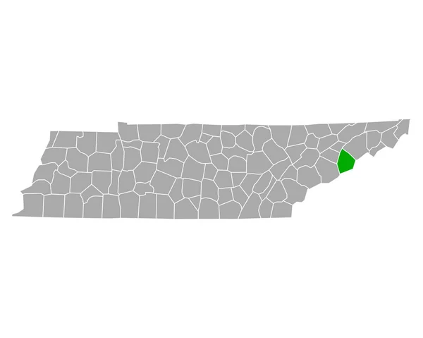 Mapa Cocke Tennessee — Stockový vektor