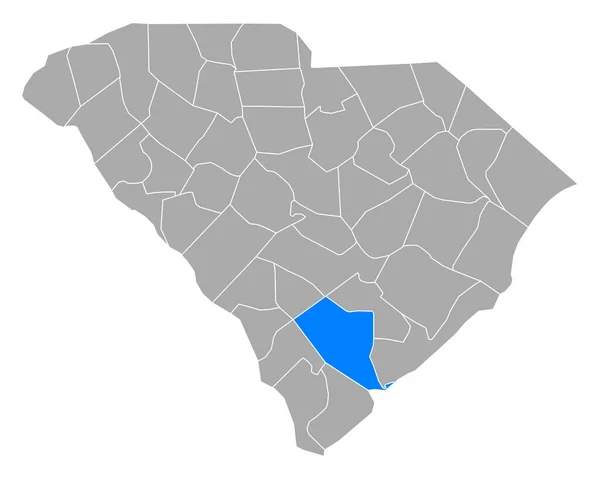 Mapa Colchões Carolina Sul — Vetor de Stock