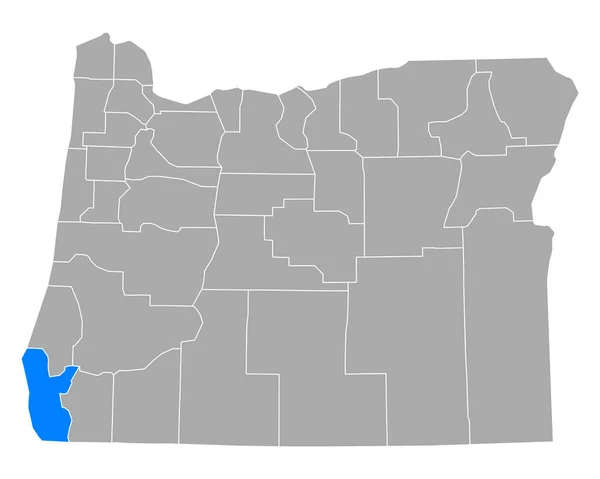 Mapa Curry Oregonie — Wektor stockowy