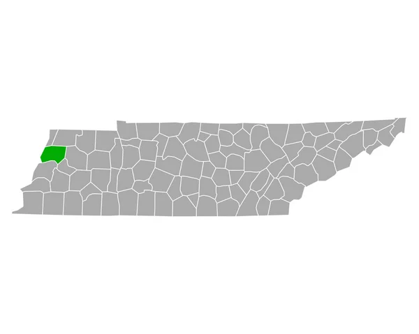 Mapa Dyer Tennessee — Archivo Imágenes Vectoriales