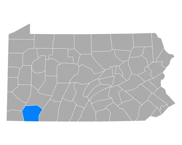 Mapa Fayette Pennsylvania — Vector de stock