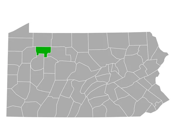 Erdő Térképe Pennsylvania — Stock Vector