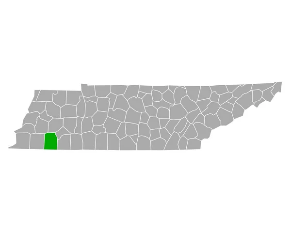 Mapa Hardemanu Tennessee — Stockový vektor