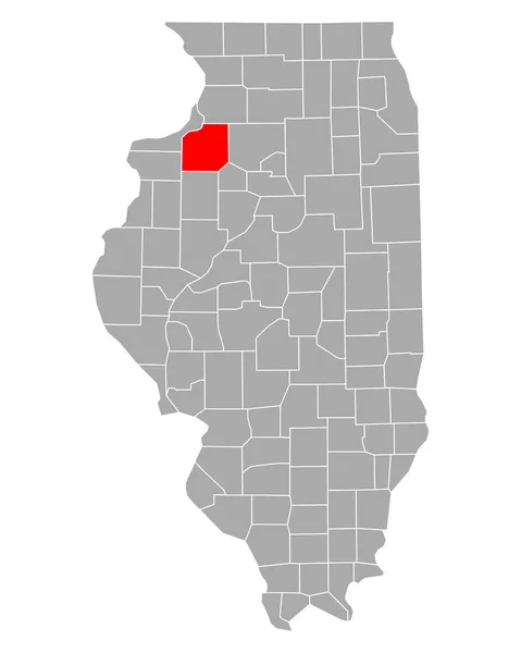 イリノイ州のヘンリー地図 — ストックベクタ