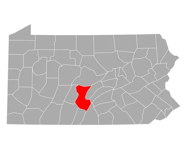 Pennsylvania Daki Huntingdon Haritası — Stok Vektör
