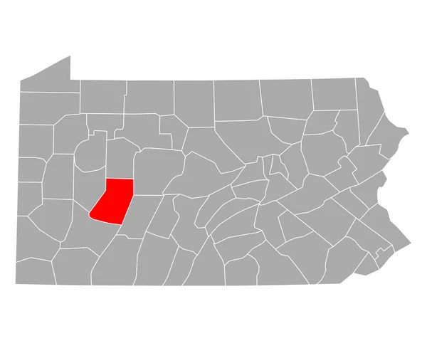 Pennsylvania Daki Indiana Haritası — Stok Vektör