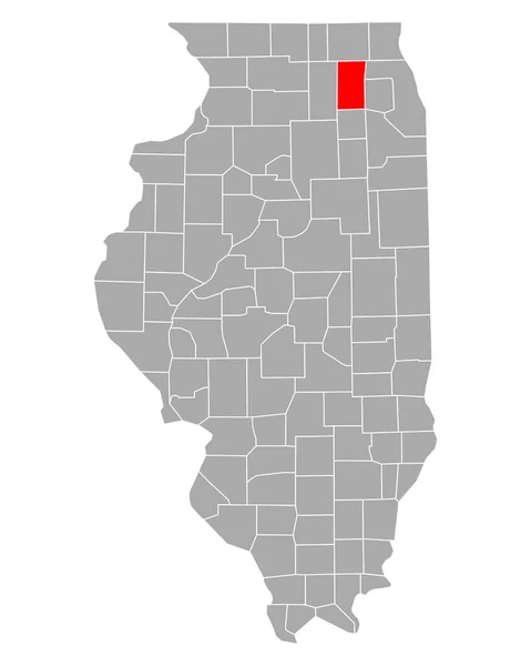 Mapa Sistemas Hidráulicos Illinois — Vetor de Stock