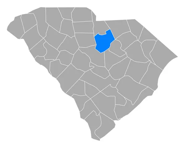 Mapa Kershaw Karolina Południowa — Wektor stockowy