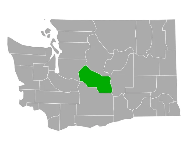 Mapa Kittitas Washington — Vector de stock
