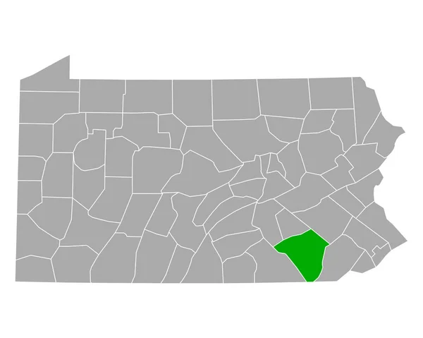 Mapa Lancaster Pennsylvania — Vector de stock