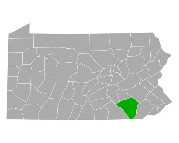 ペンシルベニア州のランカスター地図 — ストックベクタ