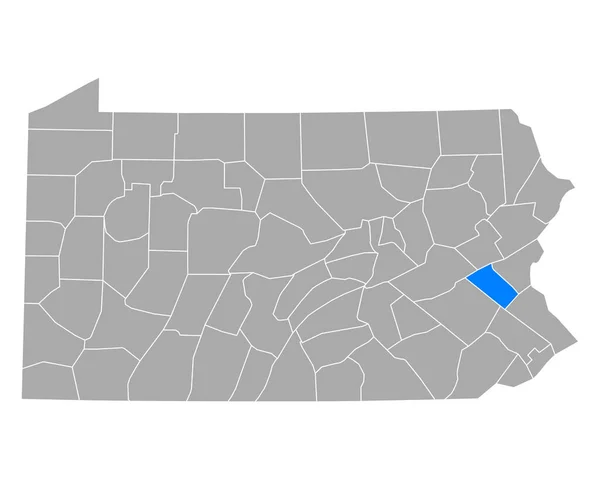 Karte Von Lehigh Pennsylvania — Stockvektor