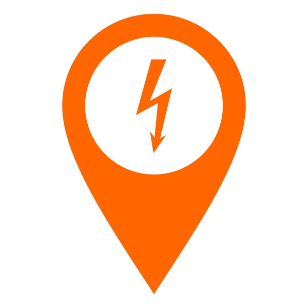 Lightning Location Pin Vector Illustration — Stock Vector