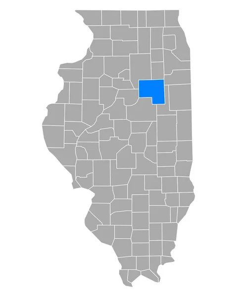 Mapa Livingston Illinois — Wektor stockowy