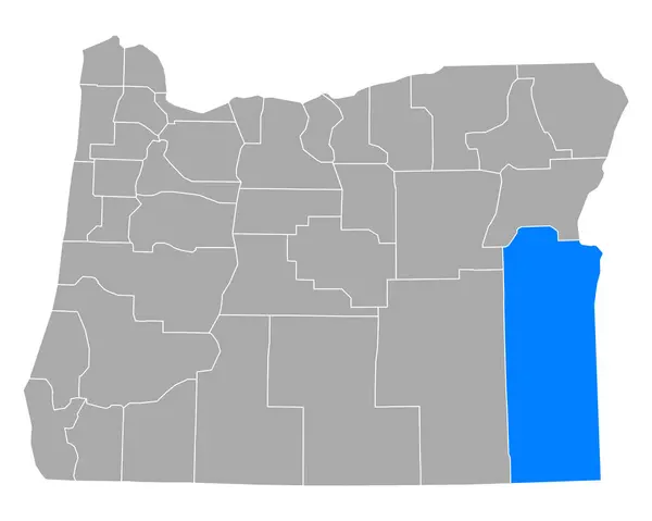 Mapa Malheur Oregon — Vector de stock