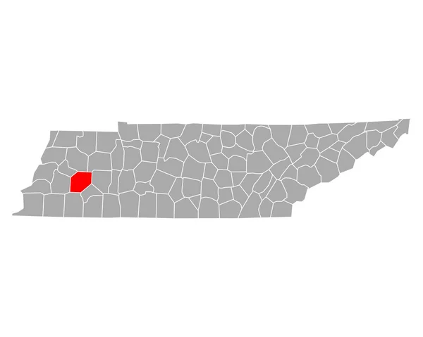 Mapa Centros Médicos Ambulatoriais Tennessee —  Vetores de Stock