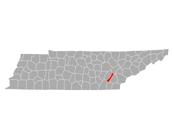 Mappa Meigs Tennessee — Vettoriale Stock