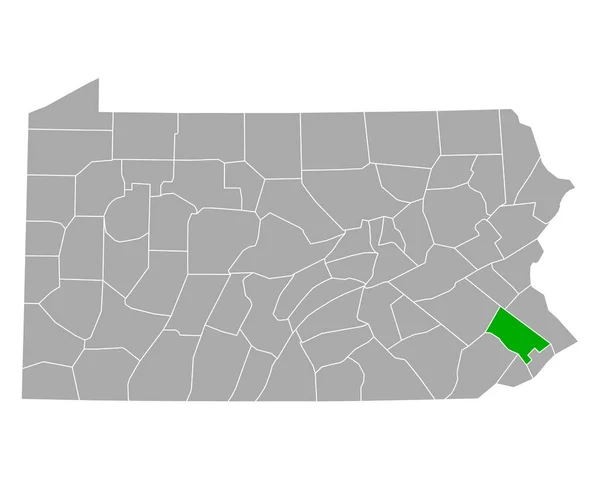 Karta Över Montgomery Pennsylvania — Stock vektor