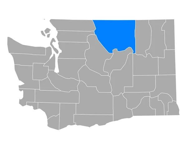 Washington Daki Okanogan Haritası — Stok Vektör