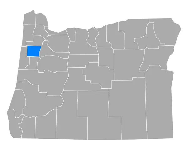Mapa Polku Oregonu — Stockový vektor