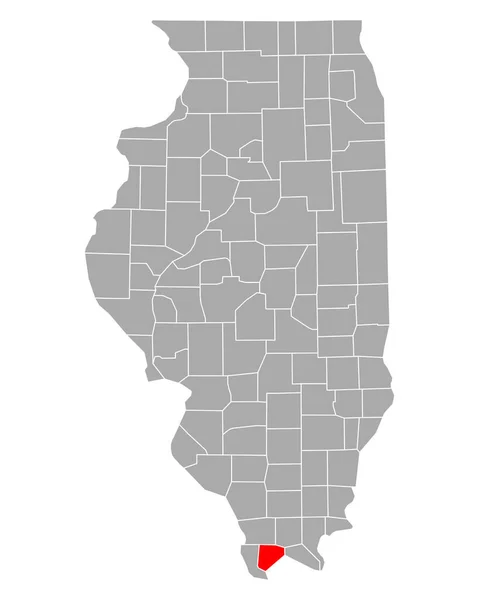 Mapa Pułaskiego Illinois — Wektor stockowy