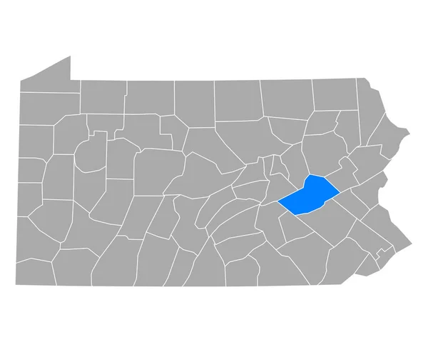 Karte Von Schuylkill Pennsylvania — Stockvektor