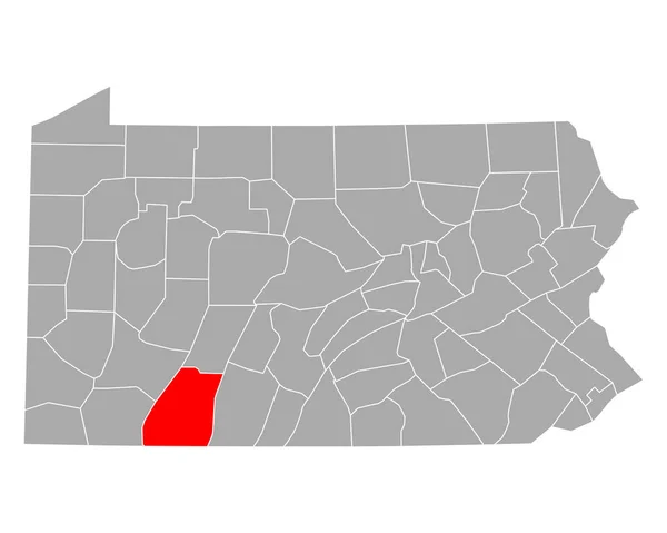 ペンシルベニア州のサマセット州地図 — ストックベクタ