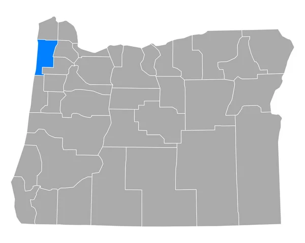 Mapa Tillamook Oregon — Archivo Imágenes Vectoriales