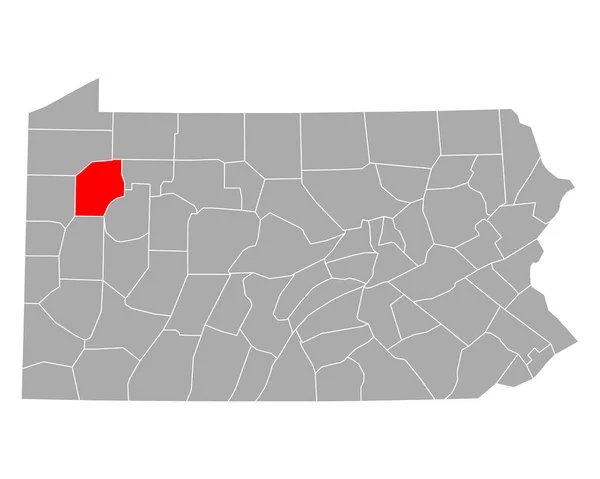Mappa Venango Pennsylvania — Vettoriale Stock
