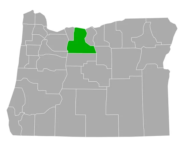 Wasco Térképe Oregonban — Stock Vector