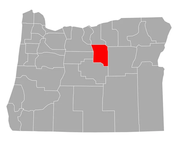 オレゴン州のウィーラー地図 — ストックベクタ