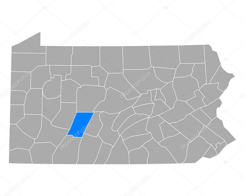Map of Cambria in Pennsylvania