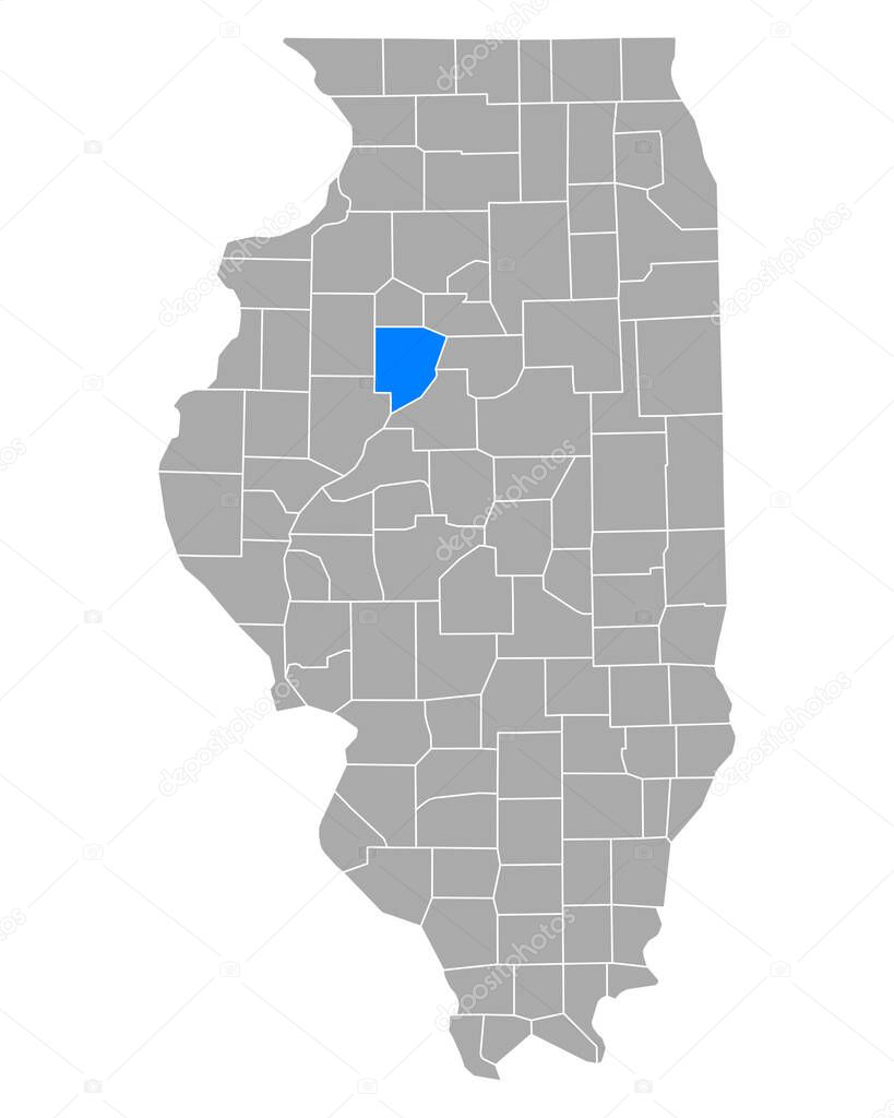 Map of Peoria in Illinois