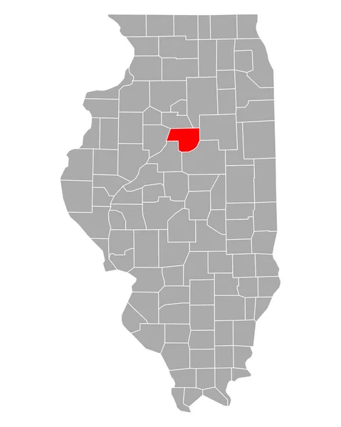 伊利诺伊州伍德福德地图 — 图库矢量图片
