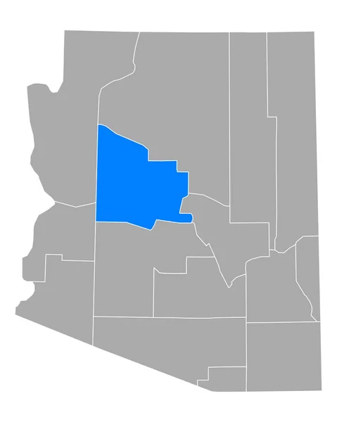 アリゾナ州のヤヴァパイ地図 — ストックベクタ