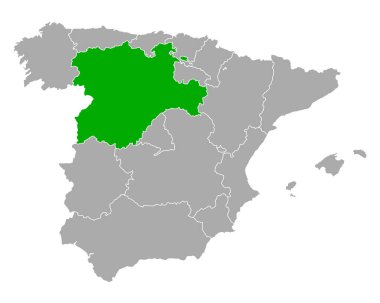 Map of Castile and Leon in Spain