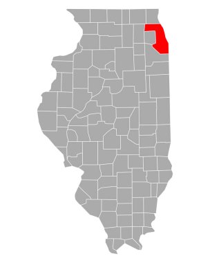 Map of Cook in Illinois clipart