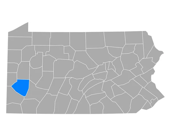 Pennsylvania Daki Allegheny Haritası — Stok Vektör