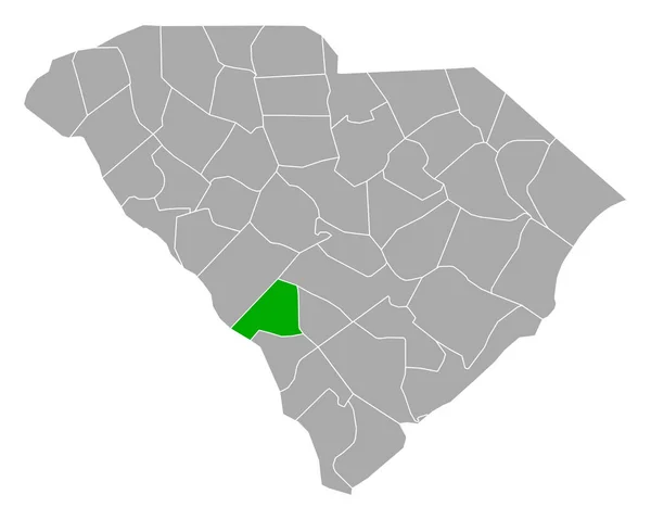 Mapa Barnwella Karolina Południowa — Wektor stockowy