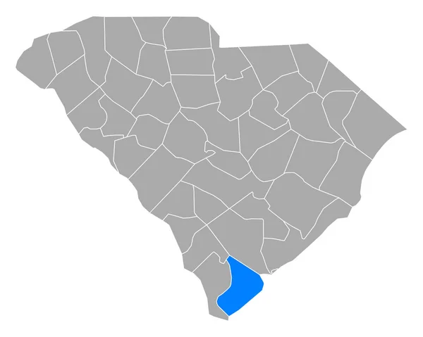 Karte Von Beaufort South Carolina — Stockvektor