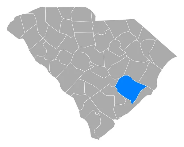 Mapa Portas Automáticas Carolina Sul —  Vetores de Stock
