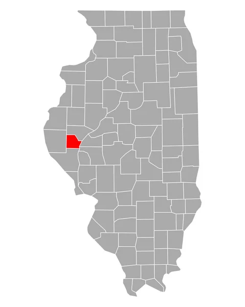 Mapa Browna Illinois — Wektor stockowy