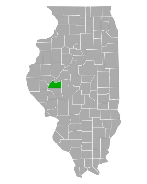 Map Cass Illinois — Stock Vector