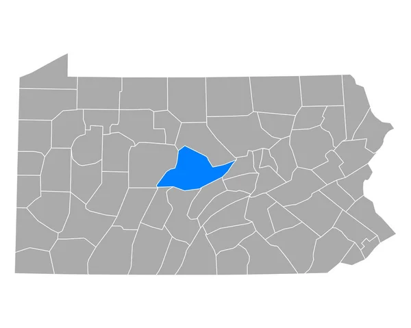 Mapa Centro Pennsylvania — Vector de stock