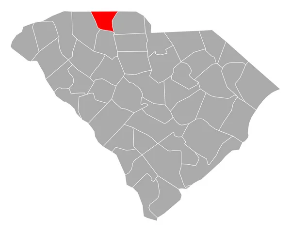 Mapa Cherokee Carolina Sul —  Vetores de Stock