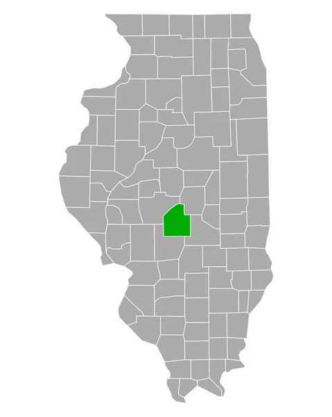 Mapa Christian Illinois — Vector de stock