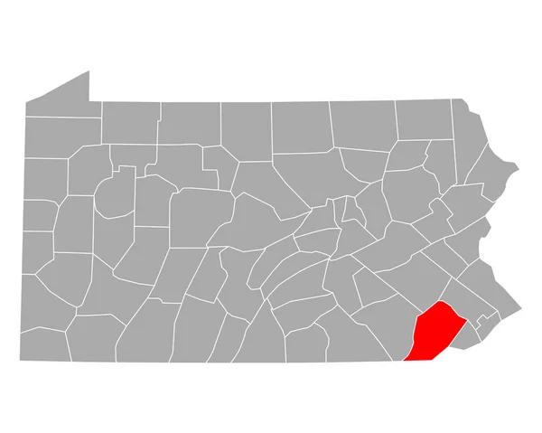 Mapa Chester Pennsylvania — Archivo Imágenes Vectoriales