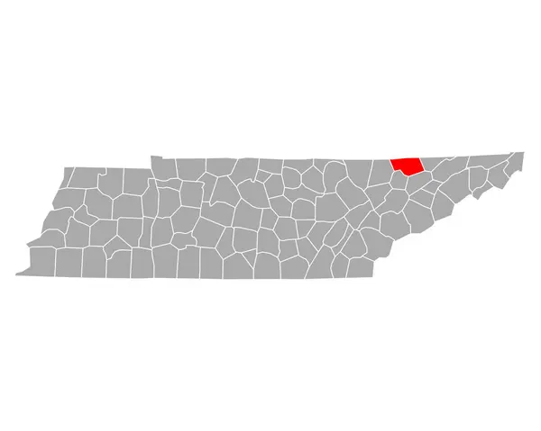 Mappa Claiborne Tennessee — Vettoriale Stock