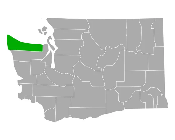 ワシントン州のクララム地図 — ストックベクタ