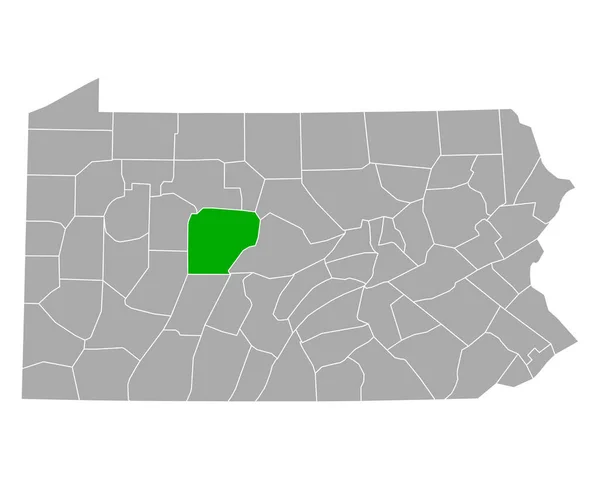 Pennsylvania Daki Clearfield Haritası — Stok Vektör